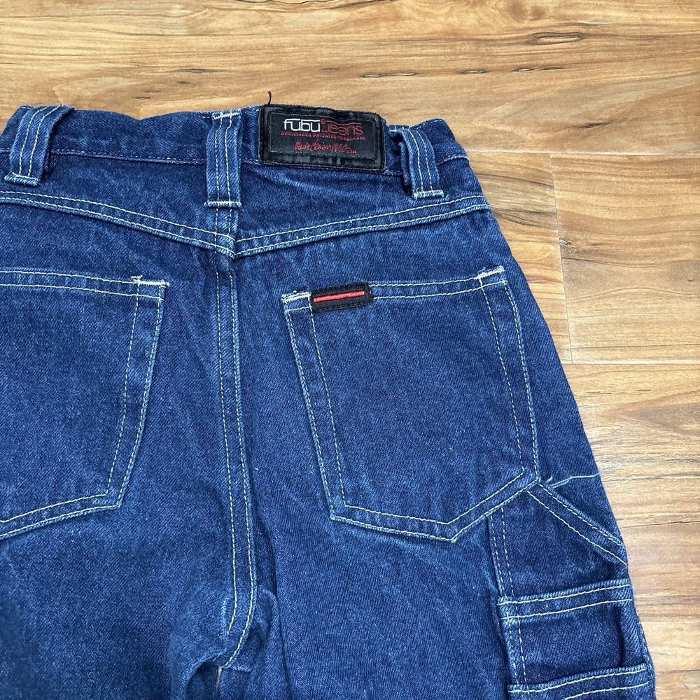 FUBU Denim‎ Carpenter Pants Jeans Boy's 4 Blue Y2K Vintage Denim Wide Leg Baggy - Picture 9 of 9